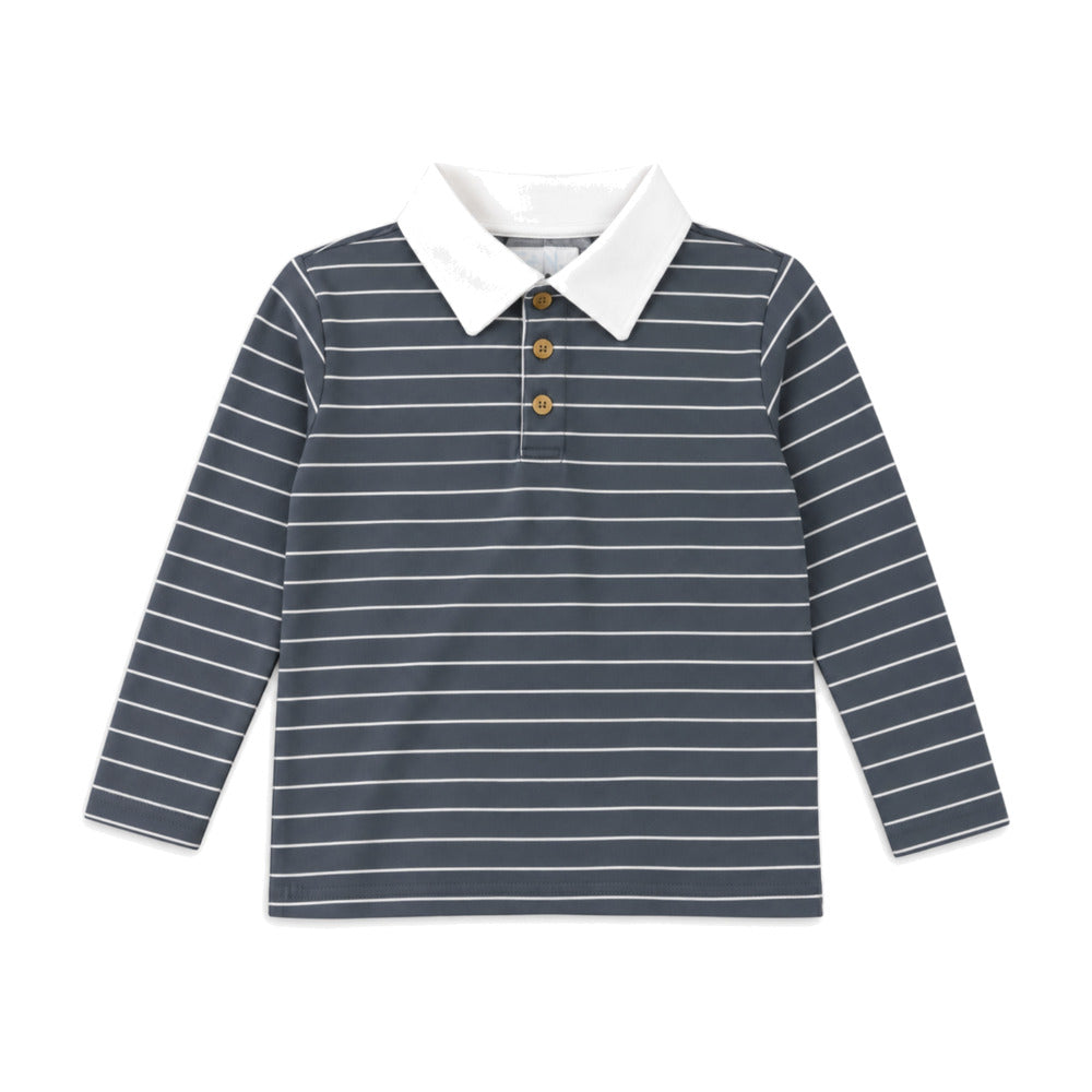Kids Graig Classic Polo Shirt in Navy Stripe - Sammy + Nat - Sammy+Nat store