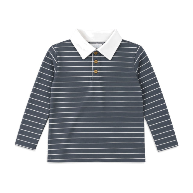 Kids Graig Classic Polo Shirt in Navy Stripe - Sammy + Nat - Sammy+Nat store
