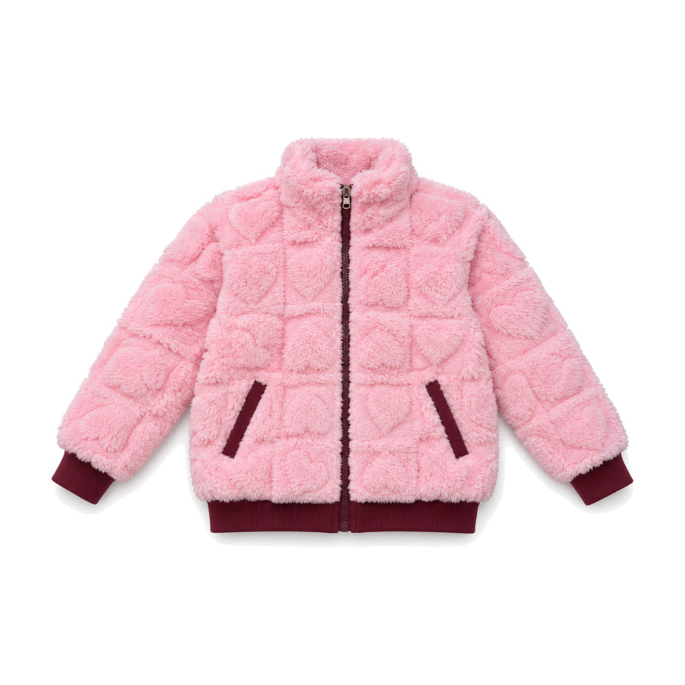 Kids Janie Fleece Jacket in Fleece Hearts - Sammy + Nat - Sammy+Nat store