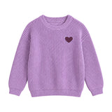 Kids Shelley Knit Sweater in Lavender/Mauve Heart - Sammy + Nat - Sammy+Nat store