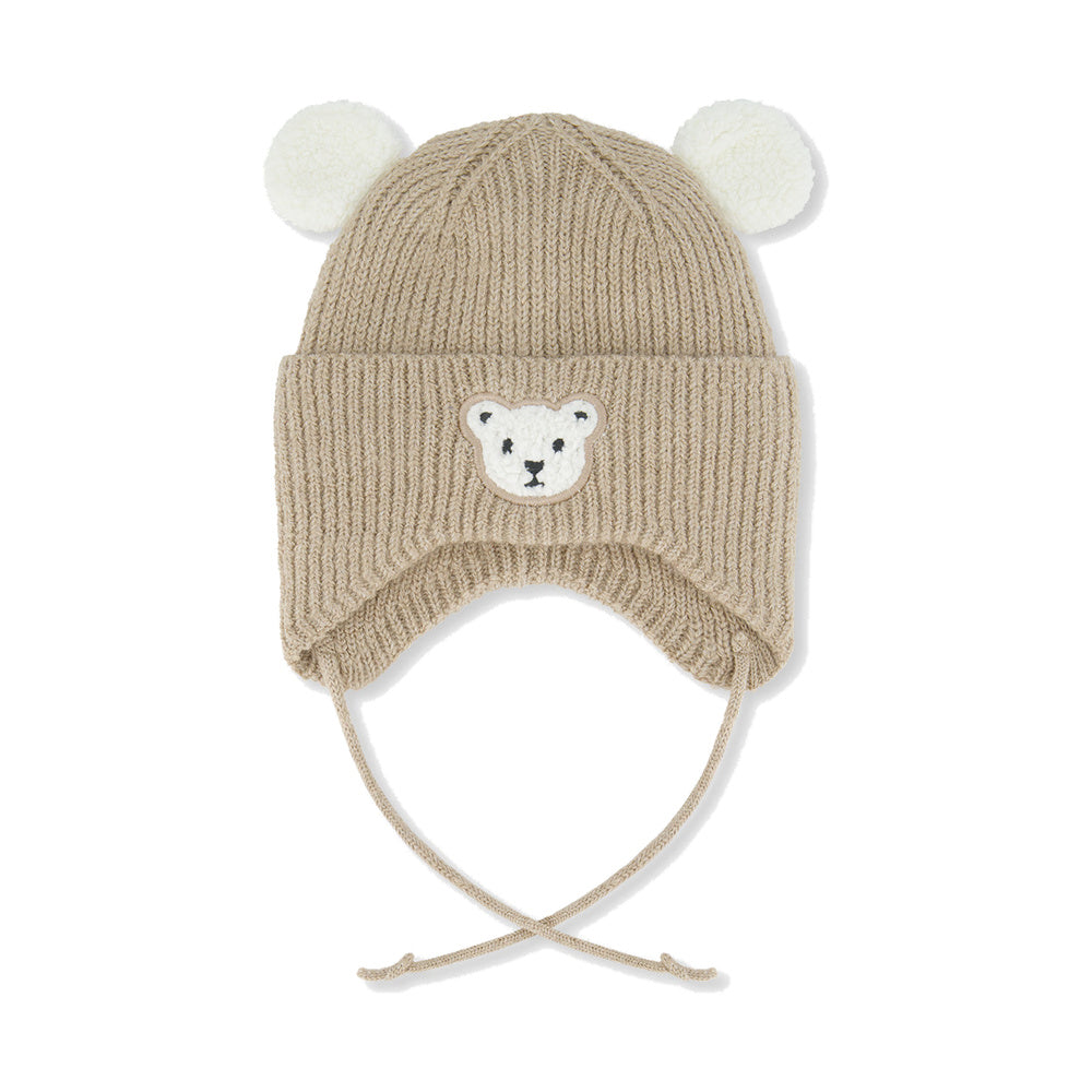 Baby Earflap Knit Hat in Dune