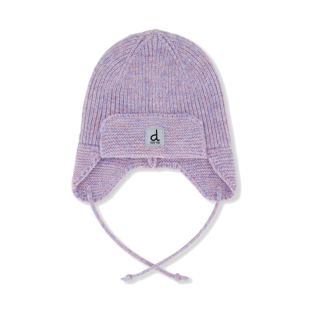 Baby Earflap Knit Hat in Lavender