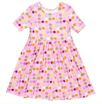 Bamboo Steph Dress - Smiley Faces Front