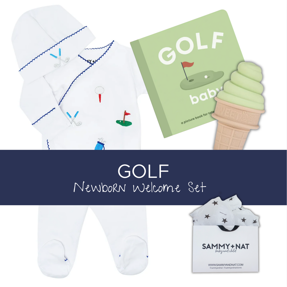 Newborn Baby Gift Set - Golf/Blue