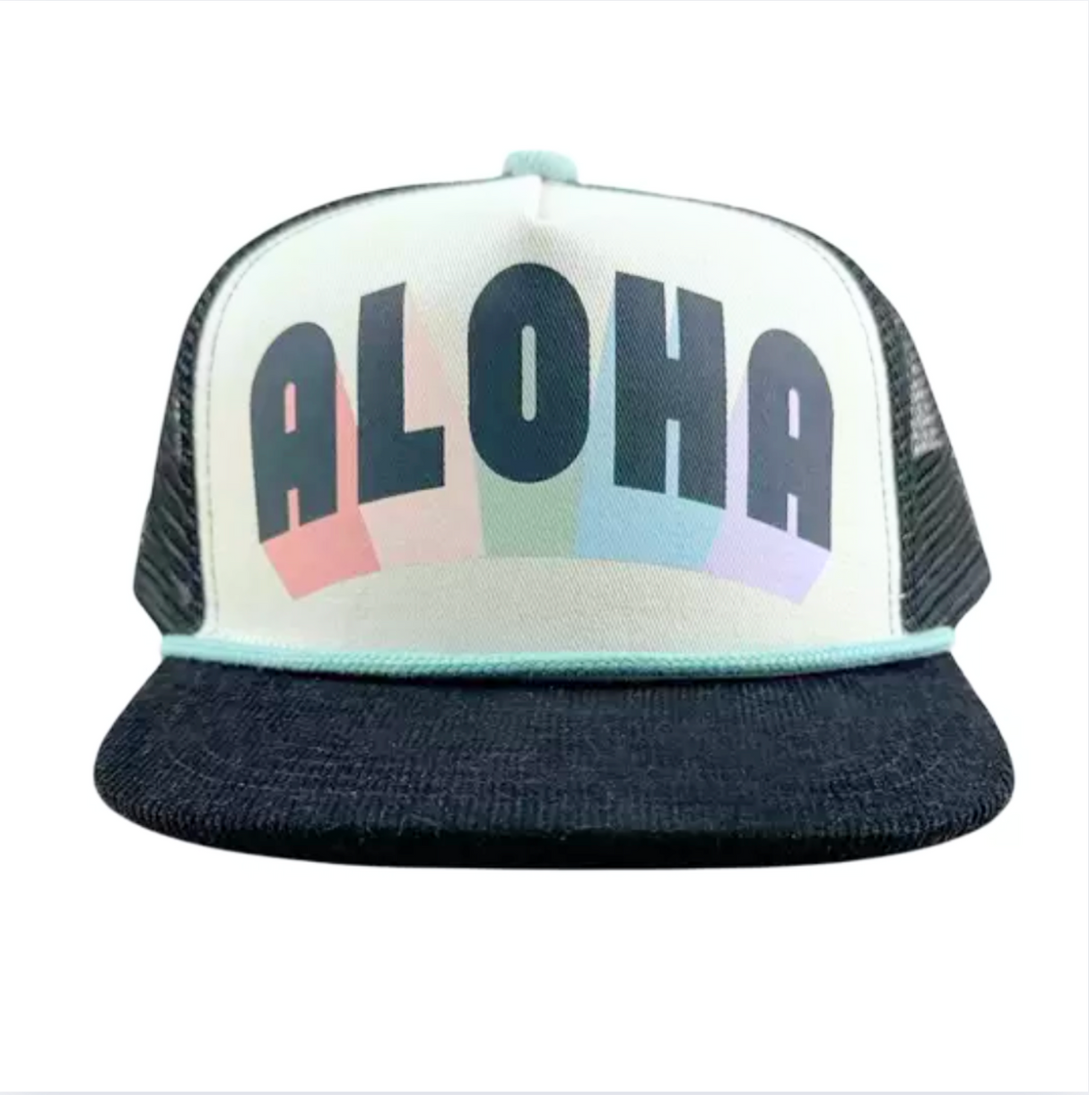Aloha Trucker Hat in Natural/Black