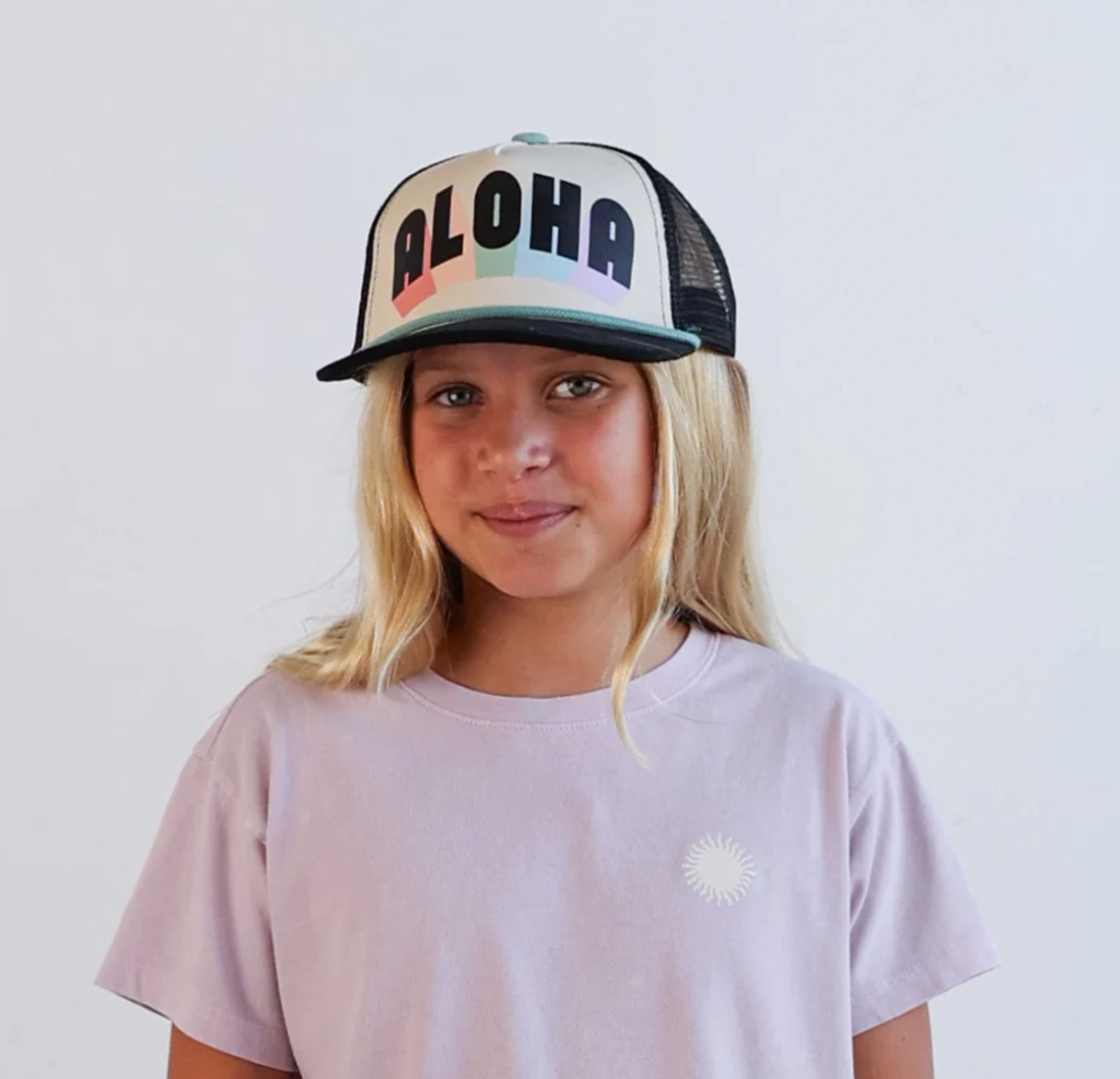 Aloha Trucker Hat in Natural/Black