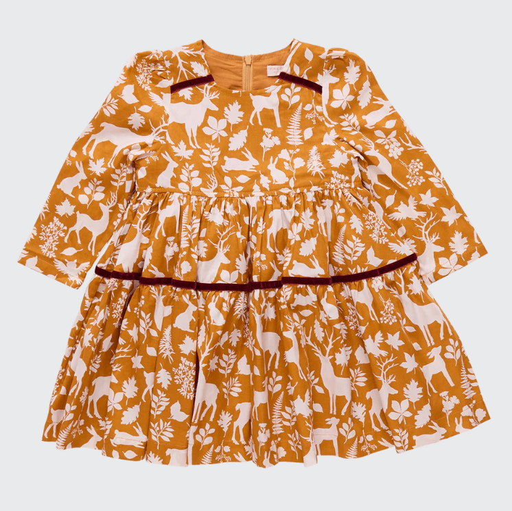 Brooke Dress - Inca Gold Blooming Embroidery