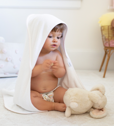 baby girl in her terry towel