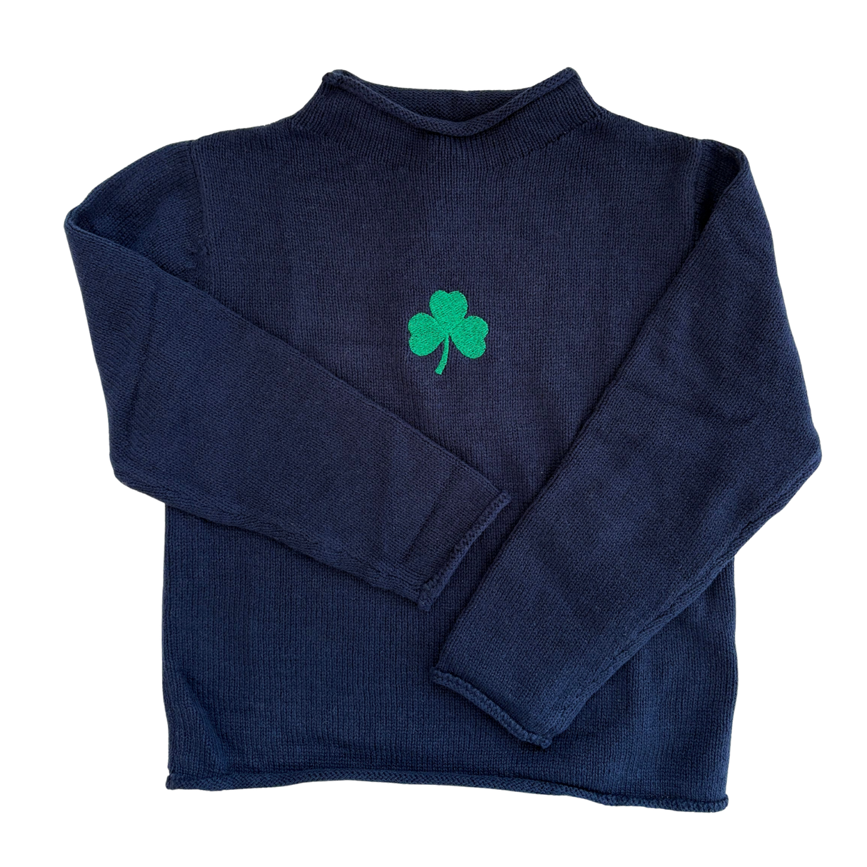 Shamrock Rollneck Sweater in Navy