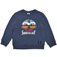 navy blue crew neck with ski graphic on white background 