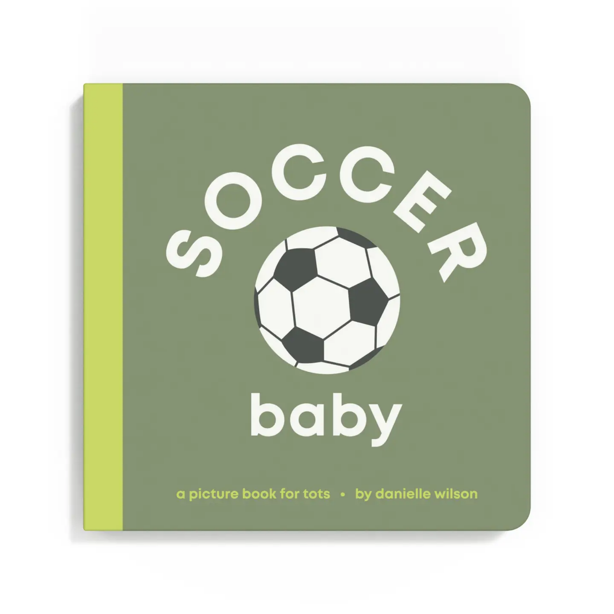 Green soccer book on white background
