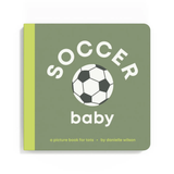 Green soccer book on white background