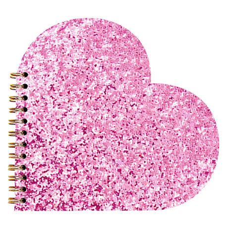 Pink Glitter Heart Notebook
