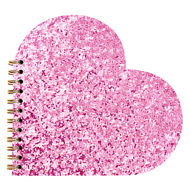 Pink Glitter Heart Notebook