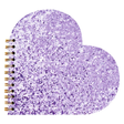 Purple Glitter Heart Notebook