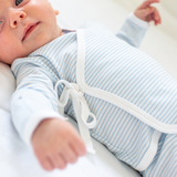 a baby wearing Classic Stripe Take Me Home Set in Light Blue