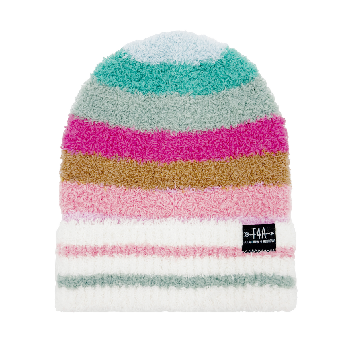 colorful beanie on white background