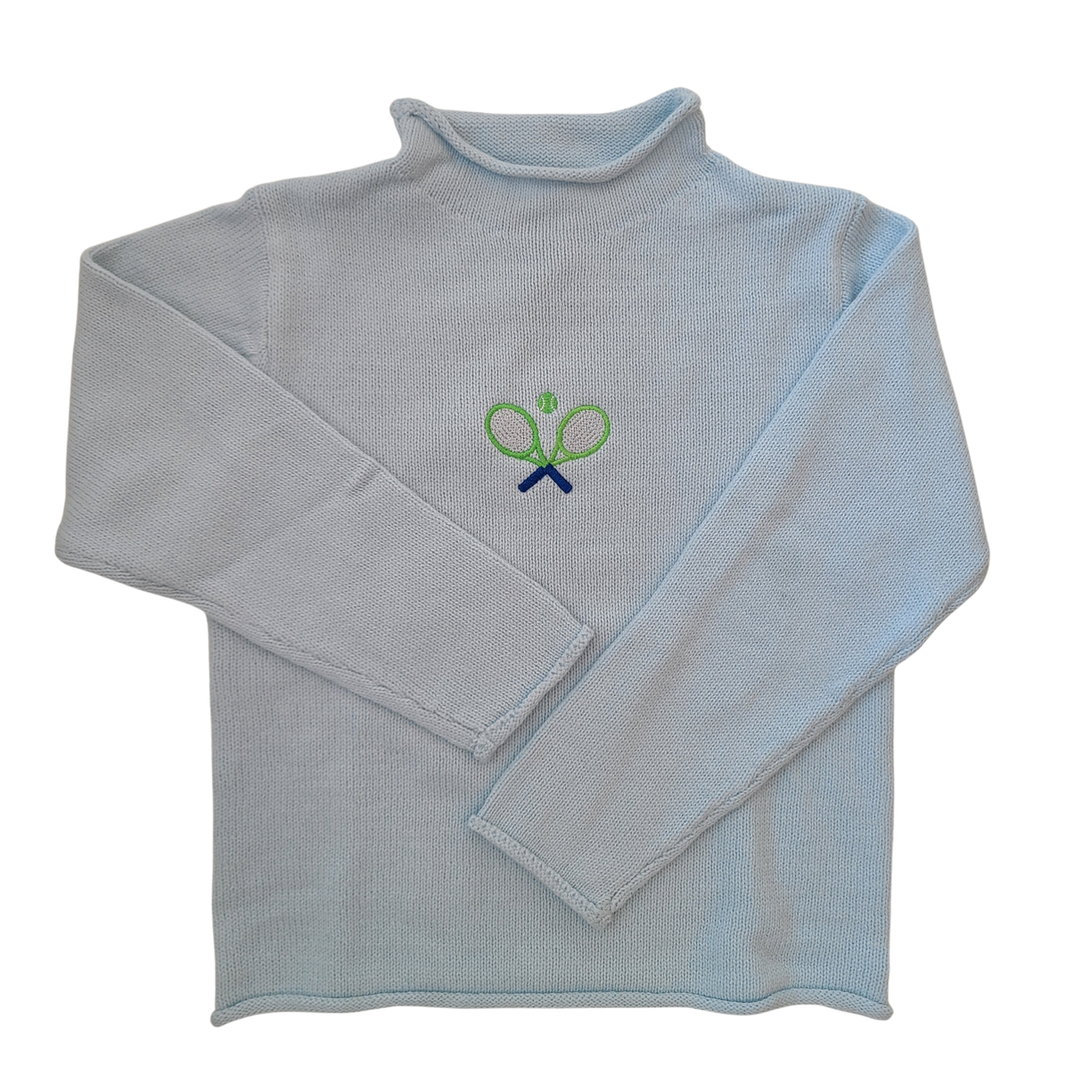 Tennis Rollneck Sweater in Light Blue