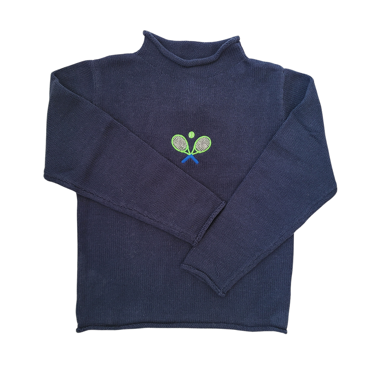 Tennis Rollneck Sweater in Navy