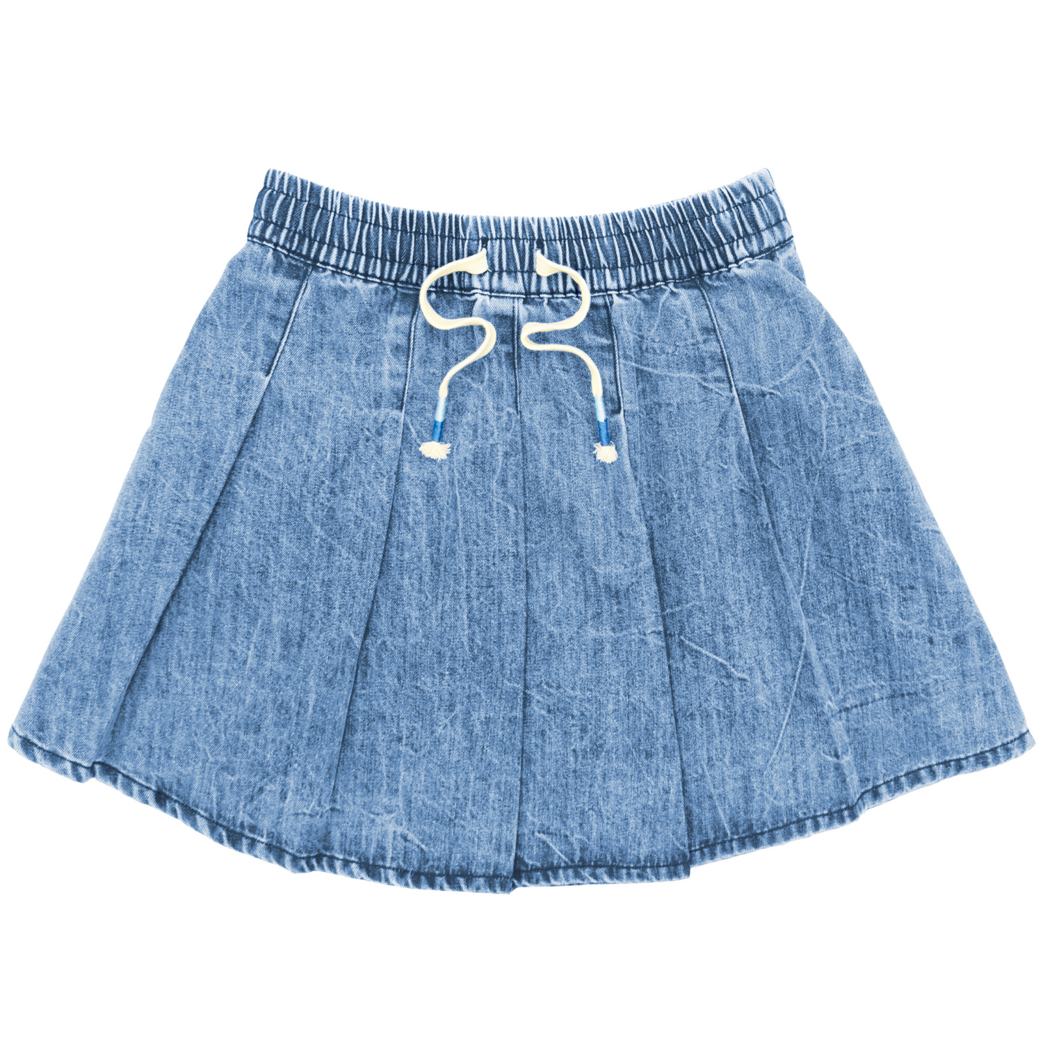 denim skirt on a white background