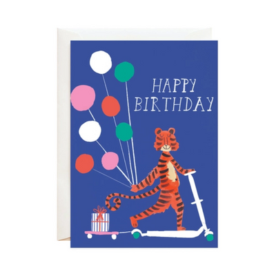 That Tiger Stole My Scooter Birthday Card