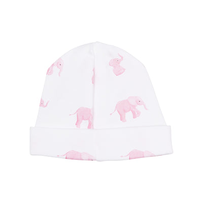 Tiny Elephant Receiving Hat in Pink