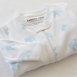 Tiny Elephant Zipper Romper in Blue details