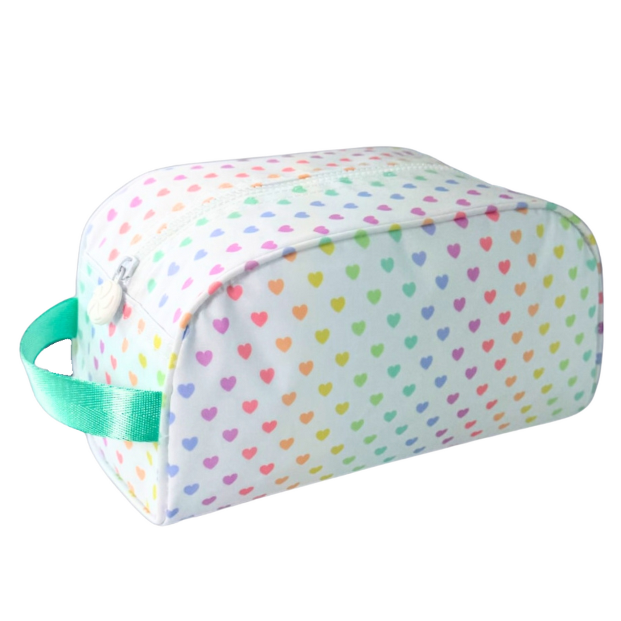 Rainbow heart traveler on white background