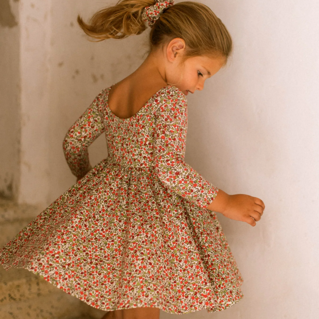 Twirl Dress in Crimson Flora