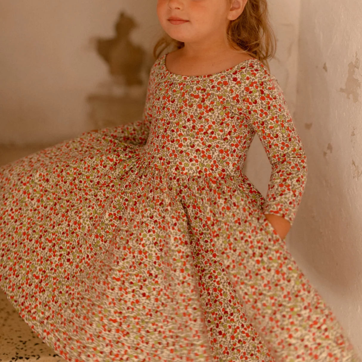 Twirl Dress in Crimson Flora