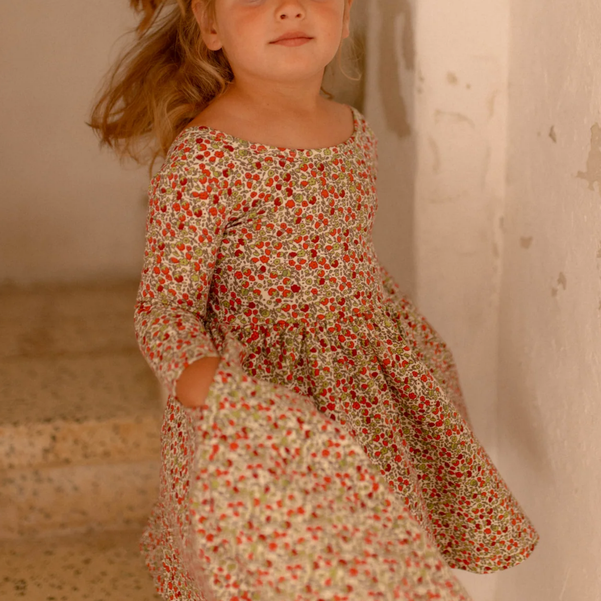 Twirl Dress in Crimson Flora 3