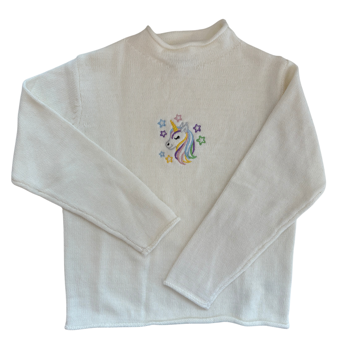 Unicorn Rollneck Sweater in White