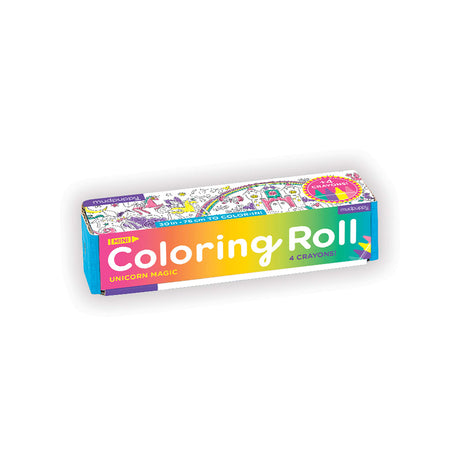 Coloring roll packaging with colorful design on a white background