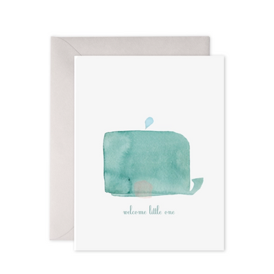 Welcome Little One Whale Card front