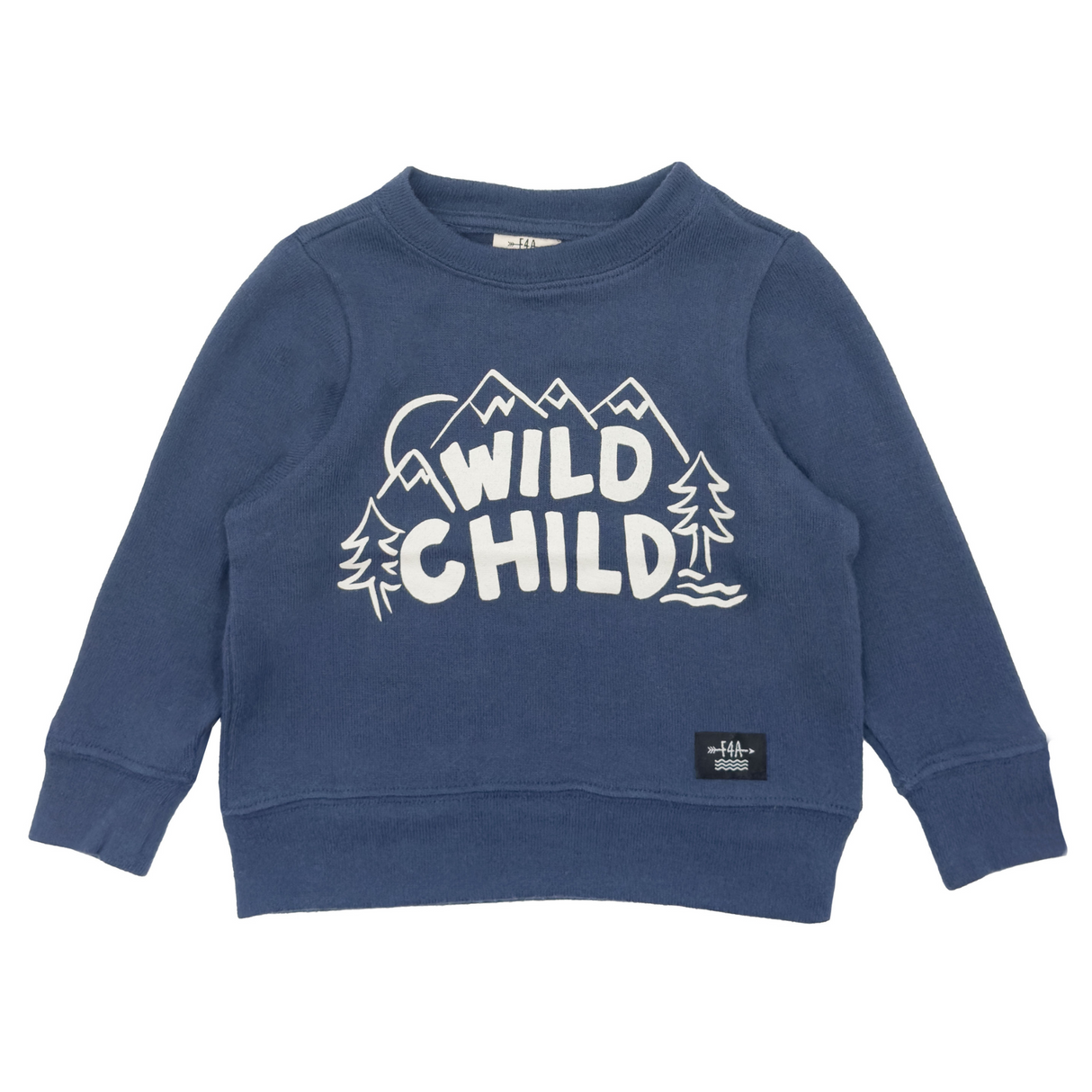 Wild child graphic pullover crewneck on a white background