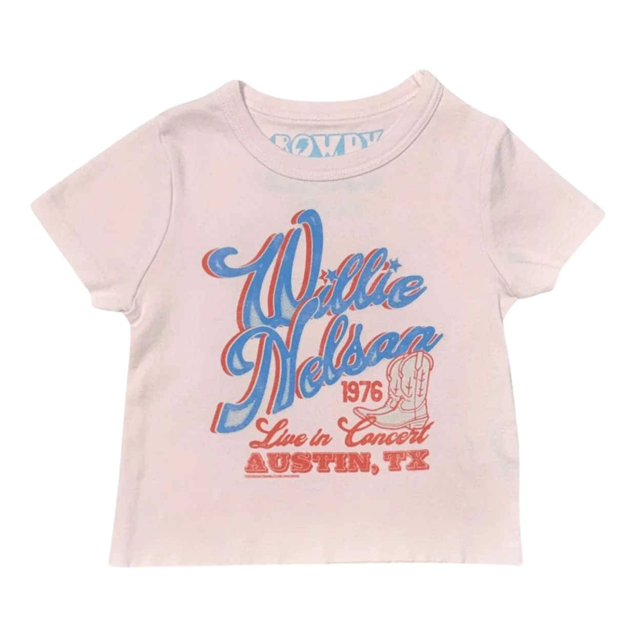 Willie Nelson Austin Fitted Tee in Preppy Pink