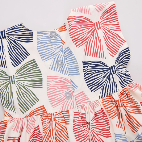 Adaline Dress Set - Multi Striped Bows