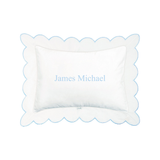 Scalloped Trim Pillow in Light Blue
