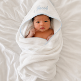 Terry/Picot Baby Towel + Wash Set in Light Blue