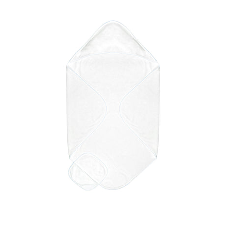 Terry/Picot Baby Towel + Wash Set in Light Blue