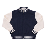 Varsity Zip Sweater - Navy