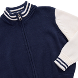 Varsity Zip Sweater - Navy