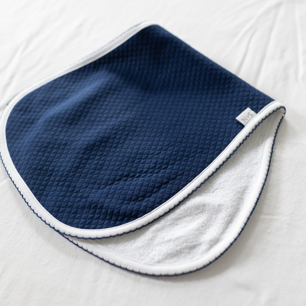Diamond Baby Burp Cloth in Navy