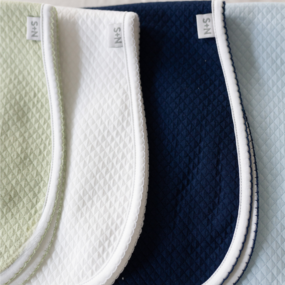 Diamond Baby Burp Cloth in White