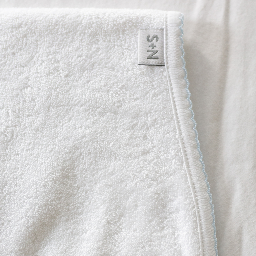 Terry/Picot Baby Burp Cloth in Light Blue