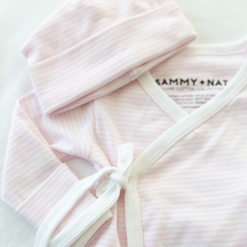 Classic Stripe Take Me Home Set in Pink details 1