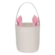 White Canvas Easter Basket in Pink