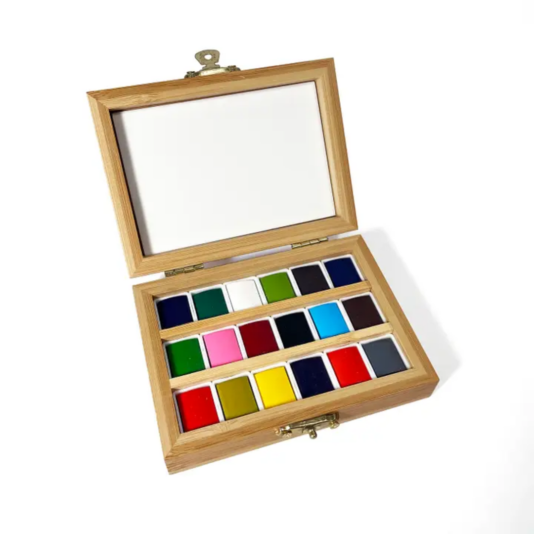 Watercolor Travel Palette Bamboo Set 2