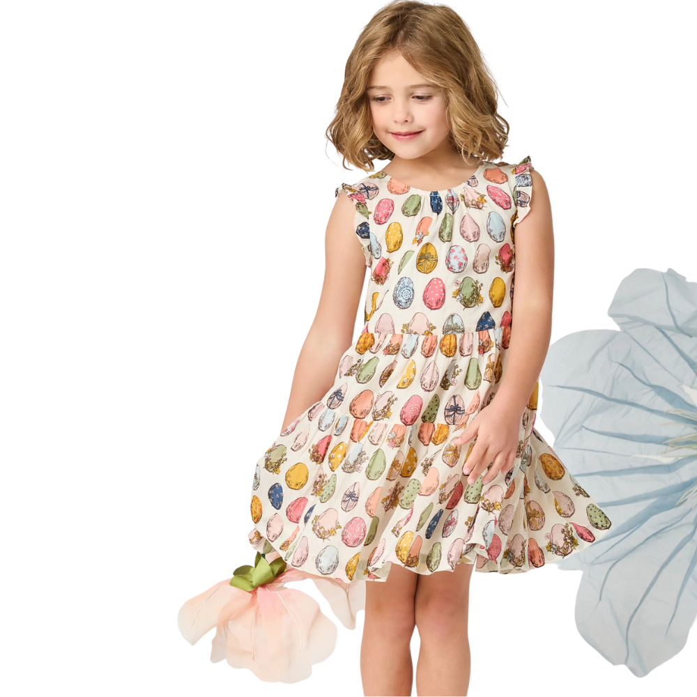 Eloise Ruffle Dress - Multi Eggs