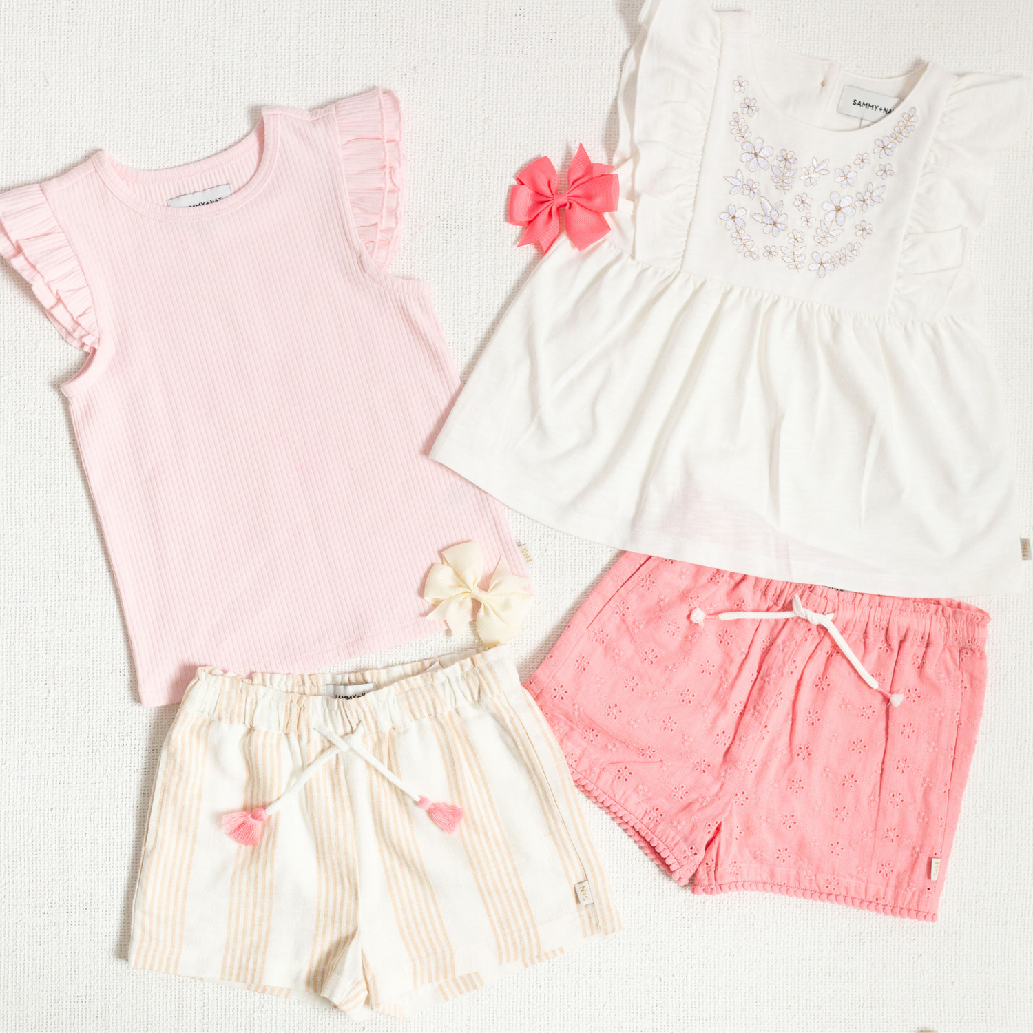 Ruby Ruffle Embroidered Tank in Angel White